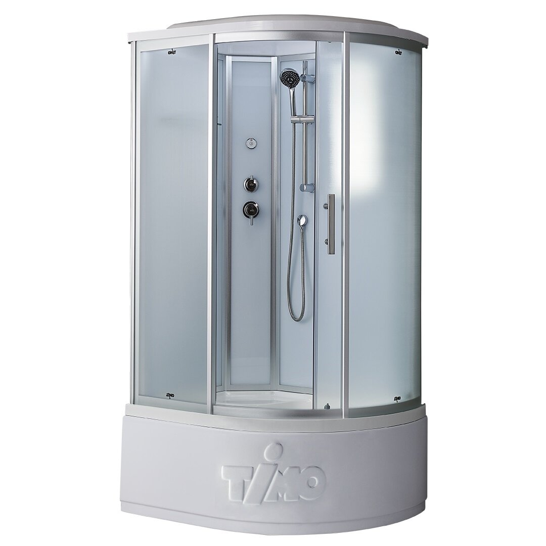 Изображение товара Душевой бокс Timo Standart T-6610SL/T-6610SR, 110 x 85 см, c крышей, высокий поддон, стекла матовые, профиль хром, левый/правый Изображение товара Душевой бокс Timo Standart T-6610SL/T-6610SR, 110 x 85 см, c крышей, высокий поддон, стекла матовые, профиль хром, левый/правый