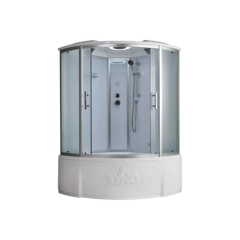 Изображение товара Душевой бокс Timo Standart T-6655SF, 150 x 150 см, c крышей, высокий поддон, стекла матовые, профиль хром