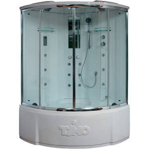 Изображение товара Душевой бокс Timo Lux T-7735C, 135 x 135 см, c крышей, высокий поддон, с гидромассажем, стекла прозрачные, профиль хром
