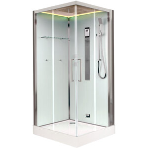 Изображение товара Душевая кабина Timo Premium H-516, 100 x 100 см, c крышей, средний поддон, с гидромассажем, стекла прозрачное, профиль хром