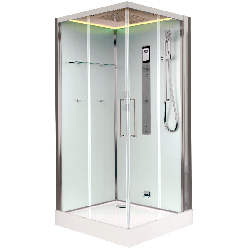 Изображение товара Душевая кабина Timo Premium H-516, 100 x 100 см, c крышей, средний поддон, с гидромассажем, стекла прозрачное, профиль хром Изображение товара Душевая кабина Timo Premium H-516, 100 x 100 см, c крышей, средний поддон, с гидромассажем, стекла прозрачное, профиль хром