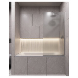 Изображение товара Шторка на ванну Timo T22, 90 см, стекло матовое, профиль хром