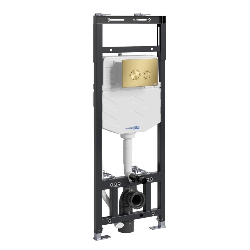 Изображение товара Инсталляция для унитаза WasserKraft Alme 15TLT.010.ME.MG01, механическая клавиша золото матовое