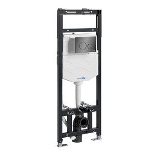 Изображение товара Инсталляция для унитаза WasserKraft Alme 15TLT 010 ME PB02, механическая черная кнопка