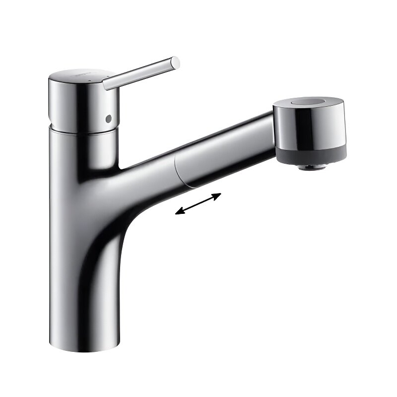 Изображение товара Смеситель для кухонной мойки Hansgrohe Talis S хром однорычажный вращающийся вытягиваемый