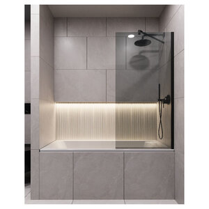 Изображение товара Шторка на ванну Timo T26, 90 см, стекло матовое, профиль черный