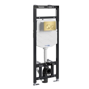 Изображение товара Инсталляция для унитаза WasserKraft Alme 15TLT.010.ME.MG02, механическая клавиша золото матовое