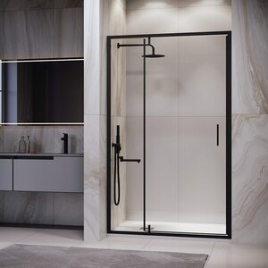 Изображение товара Душевая дверь RGW Leipzig LE-103B, 711210312-14, 120 х 195 см, стекло прозрачное, профиль черный