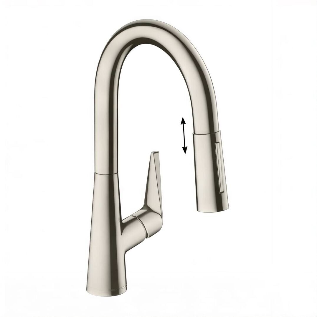 Изображение товара Смеситель Hansgrohe Talis S с вытягивающимся изливом из вороненой стали Изображение товара Смеситель Hansgrohe Talis S с вытягивающимся изливом из вороненой стали