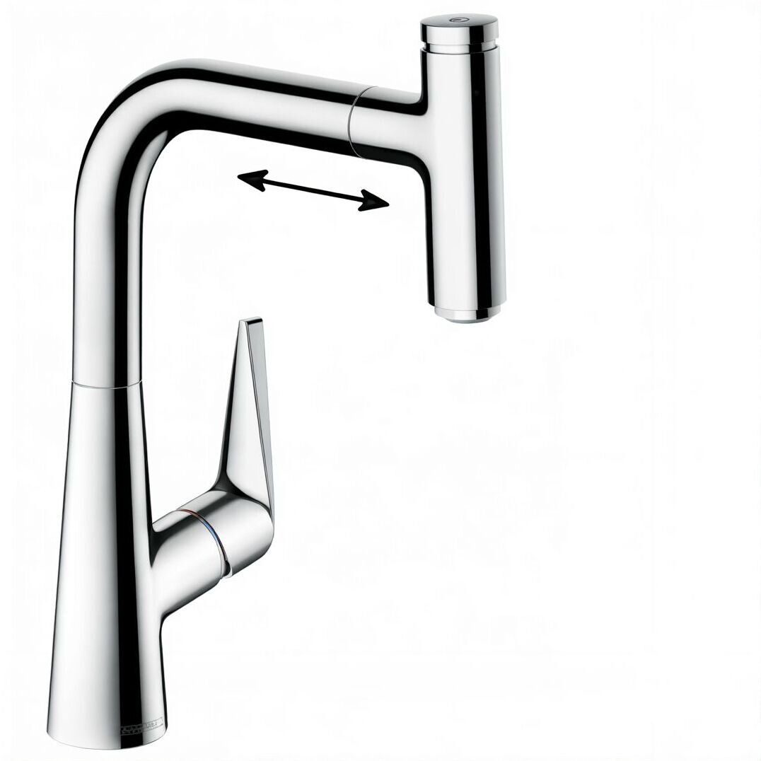 Изображение товара Смеситель Hansgrohe Talis Select S 72822000 для кухонной мойки с Select и выносным изливом Изображение товара Смеситель Hansgrohe Talis Select S 72822000 для кухонной мойки с Select и выносным изливом