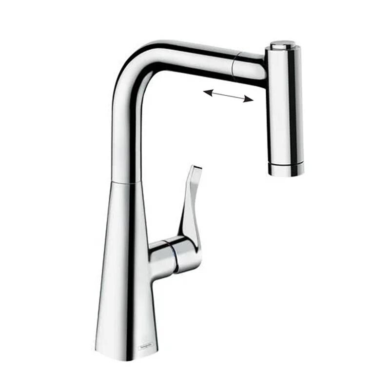 Изображение товара Смеситель для кухонной мойки Hansgrohe Metris хром однорычажный с вытягиваемым изливом