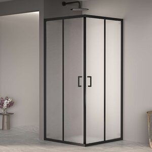 Изображение товара Душевой уголок RGW Passage PA-030-B 80x80 см, Стекло матовое, Черный профиль