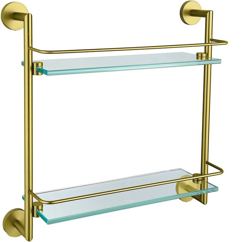 Изображение товара Двухъярусная стеклянная полка Allen Brau Priority 6.31015-GB с латунными держателями