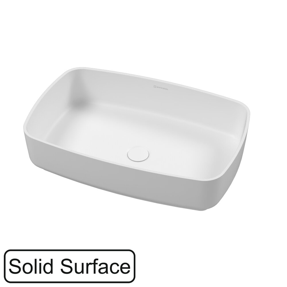 Изображение товара Раковина Whitecross Lazurit 0741.058038.200 58х38 см угловая искусственный камень белая матовая