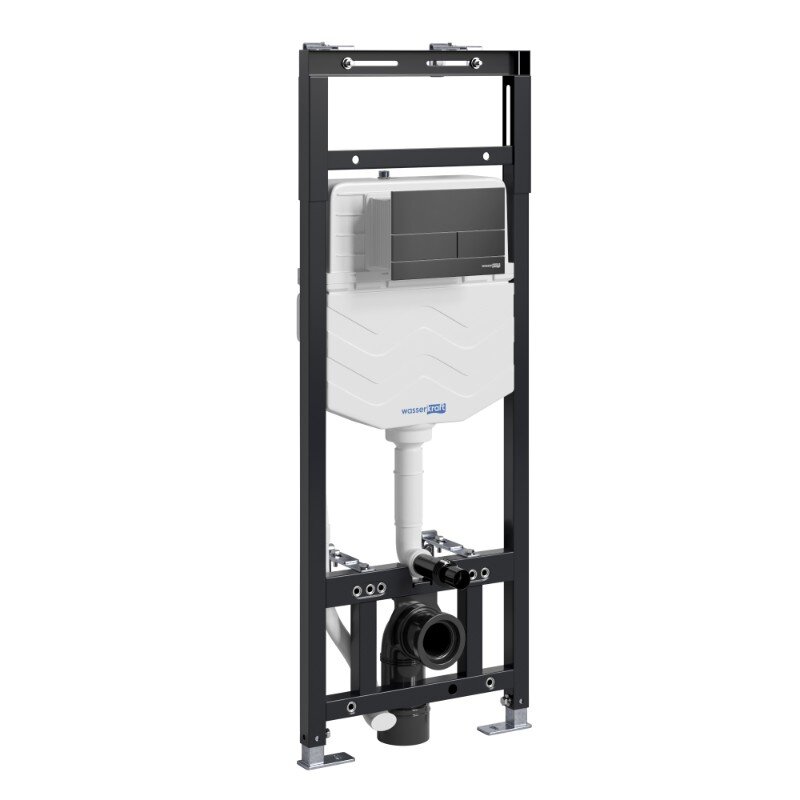 Изображение товара WasserKraft Alme 15TLT.010.ME.MB04 инсталляция унитаза с механической кнопкой черный матовый Изображение товара WasserKraft Alme 15TLT.010.ME.MB04 инсталляция унитаза с механической кнопкой черный матовый