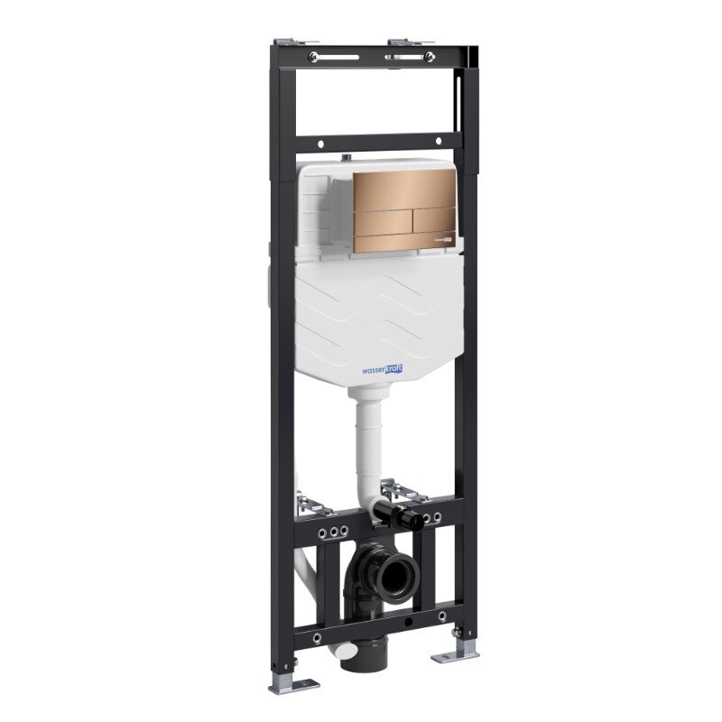 Изображение товара Инсталляция для унитаза WasserKraft Alme 15TLT.010.ME.RG04, механическая клавиша золото розовое