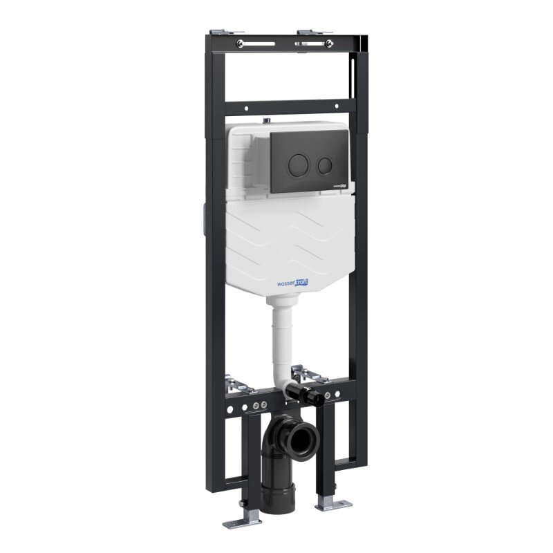 Изображение товара Инсталляция для унитаза WasserKraft Dinkel 58TLT.010.ME.MB01 с механической кнопкой черный матовый