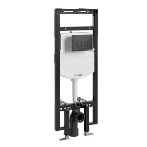 Изображение товара Инсталляция для унитаза WasserKraft Dinkel 58TLT.010.ME.MB01, механическая клавиша черная матовая