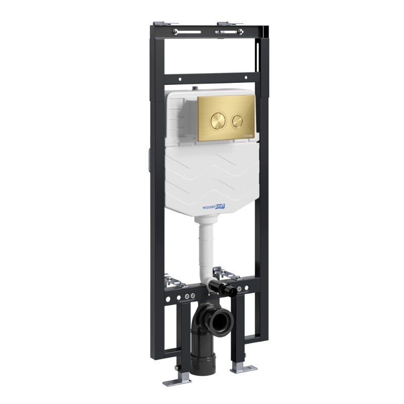 Изображение товара Инсталляция для унитаза WasserKraft Dinkel 58TLT.010.ME.MG01, механическая клавиша, золото матовое