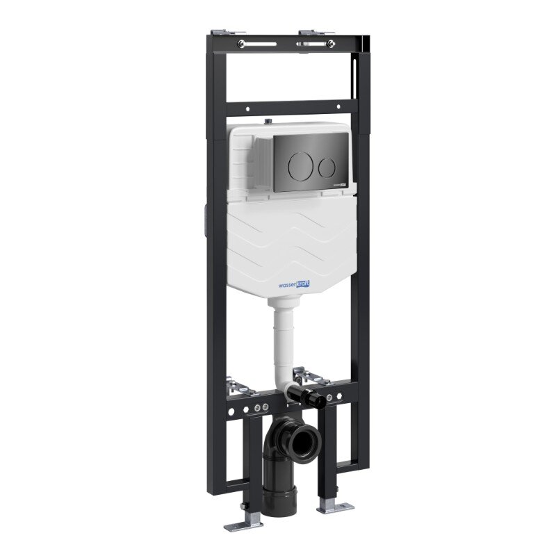 Изображение товара Инсталляция для унитаза WasserKraft Dinkel 58TLT.010.ME.PB02, механическая клавиша черная