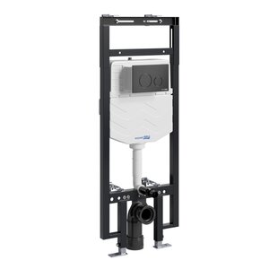 Изображение товара Инсталляция для унитаза WasserKraft Dinkel 58TLT.010.ME.MB02, механическая клавиша черная матовая