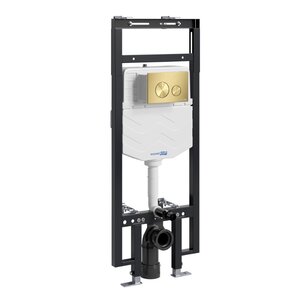 Изображение товара Инсталляция для унитаза WasserKraft Dinkel 58TLT.010.ME.MG02, механическая клавиша золото матовое