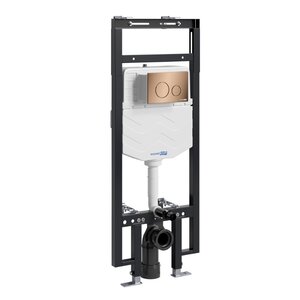 Изображение товара Инсталляция для унитаза WasserKraft Dinkel 58TLT.010.ME.RG02 механическая клавиша золото розовое