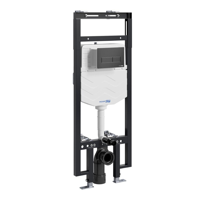 Изображение товара Инсталляция для унитаза WasserKraft Dinkel 58TLT.010.ME.MB03, механическая клавиша черная матовая