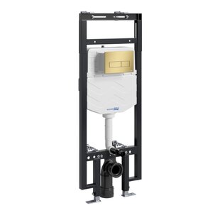 Изображение товара Инсталляция для унитаза WasserKraft Dinkel 58TLT.010.ME.MG03 механическая клавиша золото матовое