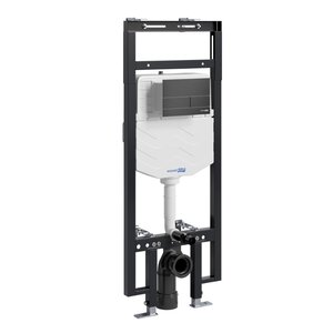 Изображение товара Инсталляция для унитаза WasserKraft Dinkel 58TLT.010.ME.MB04, механическая клавиша черная матовая