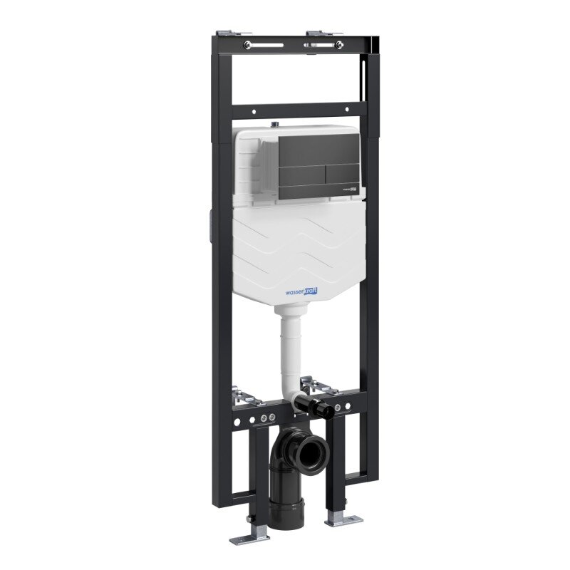 Изображение товара Инсталляция для унитаза WasserKraft Dinkel 58TLT.010.ME.MB04, механическая клавиша черная матовая