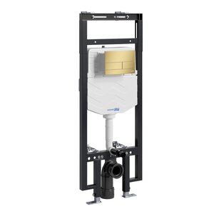 Изображение товара Инсталляция для унитаза WasserKraft Dinkel 58TLT.010.ME.MG04, механическая клавиша золото матовое