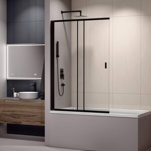 Изображение товара Душевая шторка на ванну RGW Screens SC-40, 03114010-14, 100 х 150 см, стекла прозрачные, профиль черный