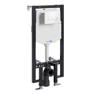 Изображение товара Инсталляция для унитаза WasserKraft Vils 56TLT.010.ME.WH01, механическая клавиша белая, ободки хром