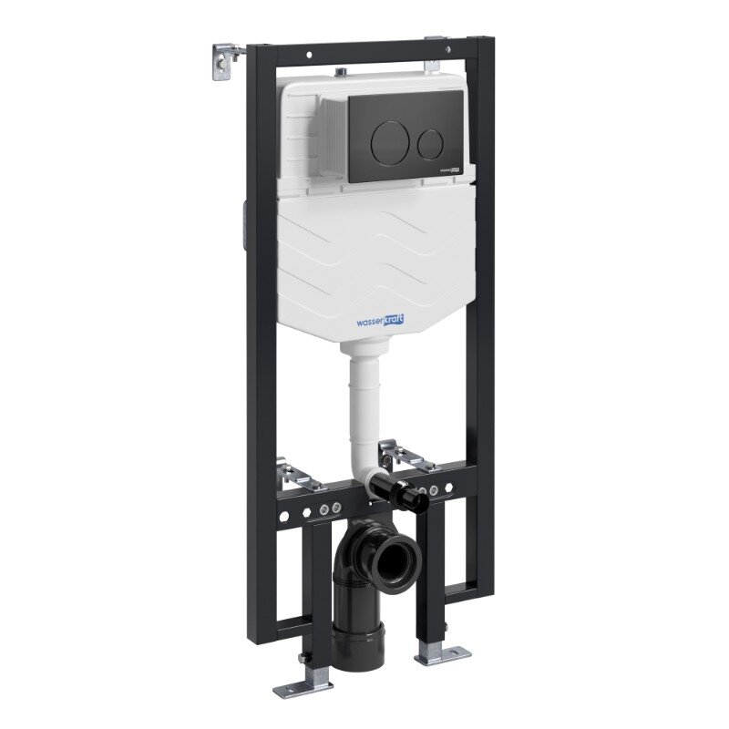 Изображение товара Инсталляция для унитаза WasserKraft Vils 56TLT.010.ME.MB02, механическая клавиша черная матовая