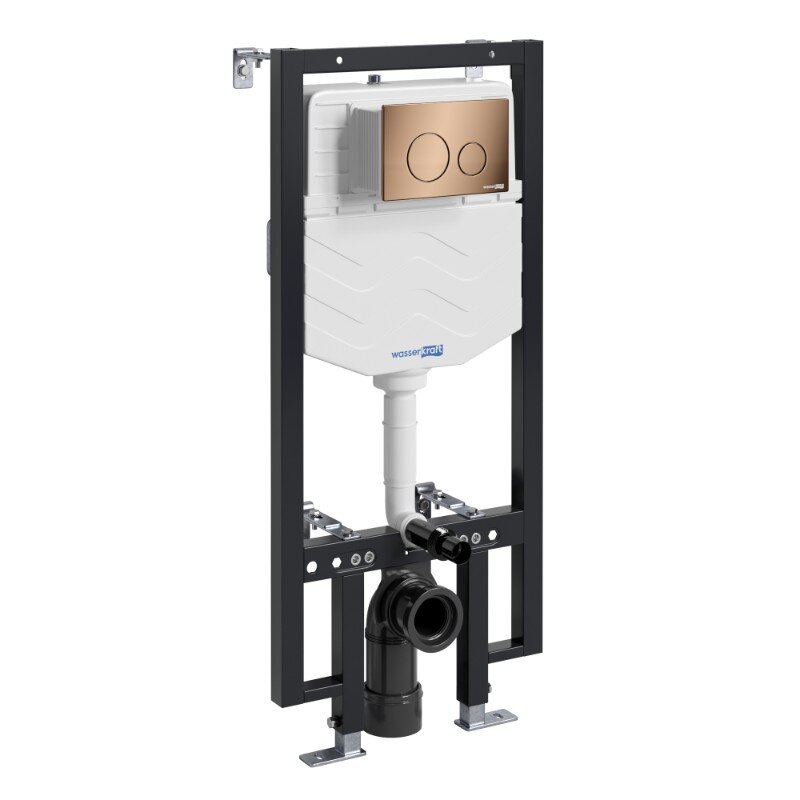 Изображение товара Инсталляция для унитаза WasserKraft Vils 56TLT.010.ME.RG02, механическая клавиша золото розовое