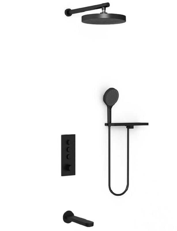 Изображение товара Душевая система Vincea Inspire VSFW-433TI5RMB с термостатом черный матовый