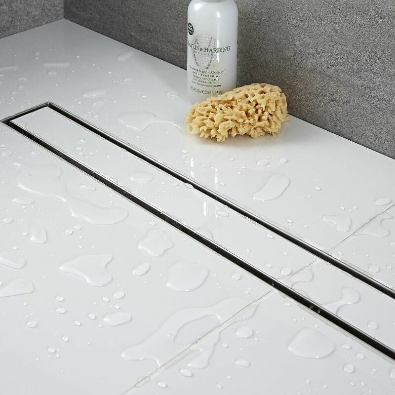 Изображение товара Дренажный канал RGW SDR-08 80 см с решеткой под плитку хром нержавеющая сталь