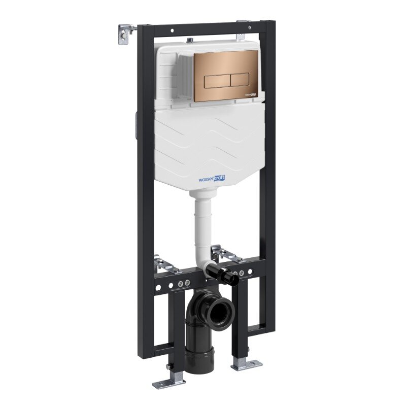 Изображение товара Инсталляция для унитаза WasserKraft Vils 56TLT с клавишей золото розовое