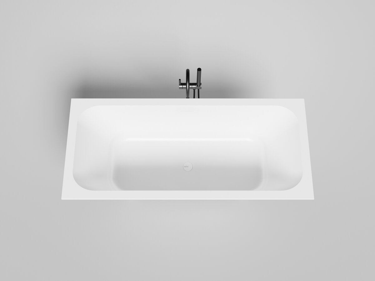 Изображение товара Ванна Salini Orlanda Axis Kit 103313MF, 170 х 75 см, из искусственного камня S-Sense, цвет белый матовый, покраска по RAL полностью