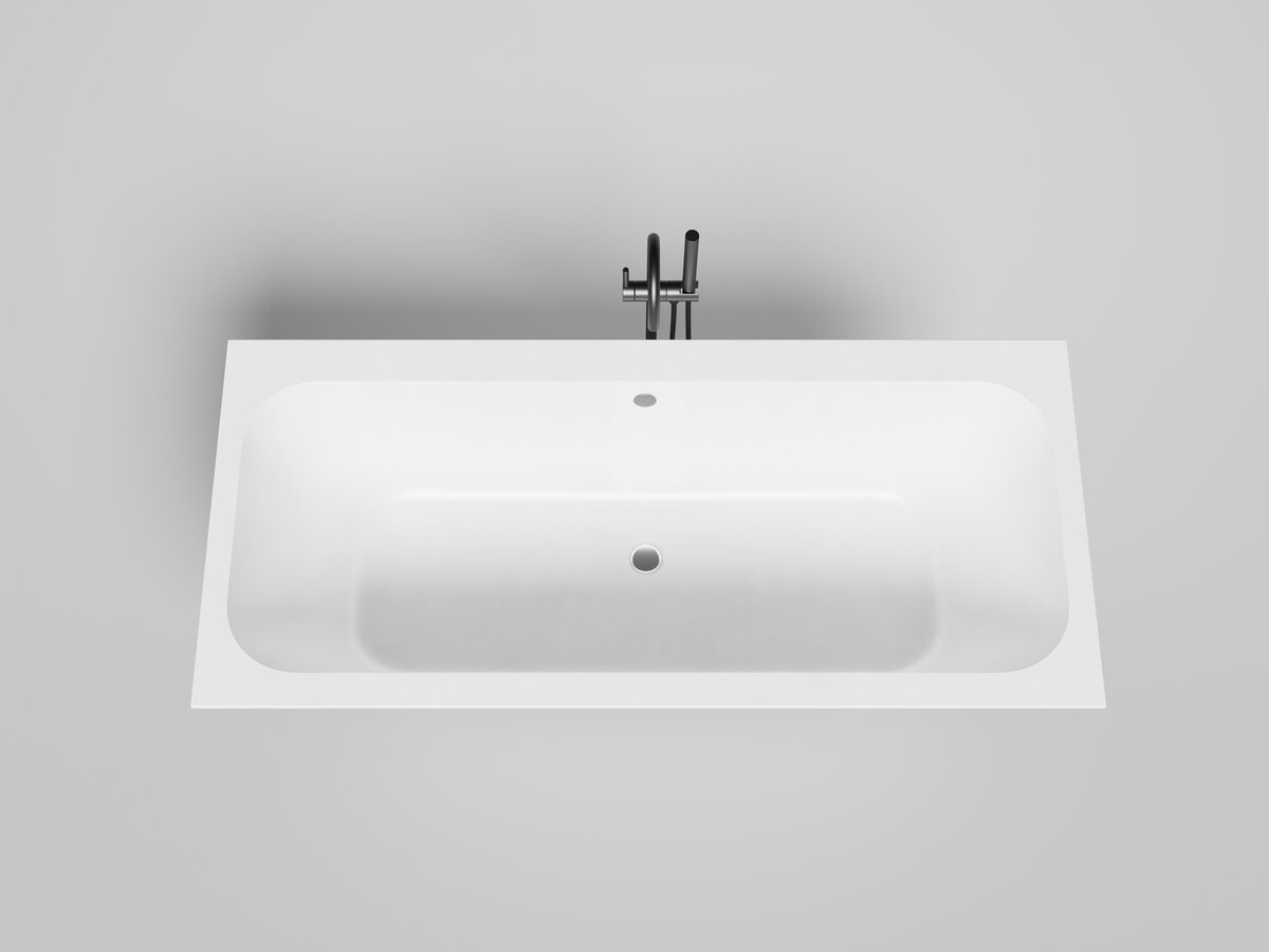 Изображение товара Ванна Salini Orlanda Axis 103222MF, 180 х 80 см, из искусственного камня S-Stone, цвет белый матовый, покраска по RAL полностью