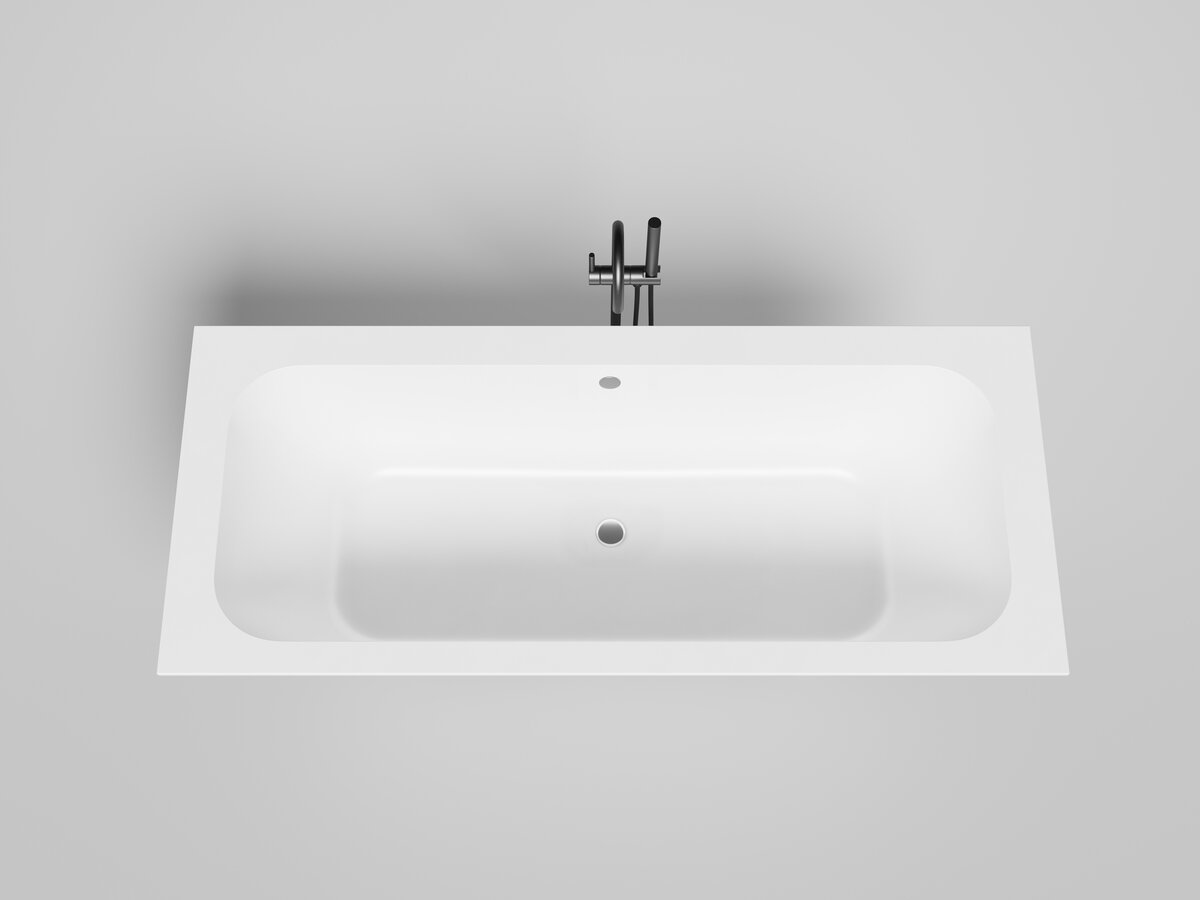 Изображение товара Ванна Salini Orlanda Axis 103211GF, 190 х 80 см, из искусственного камня S-Sense, цвет белый, покраска по RAL полностью