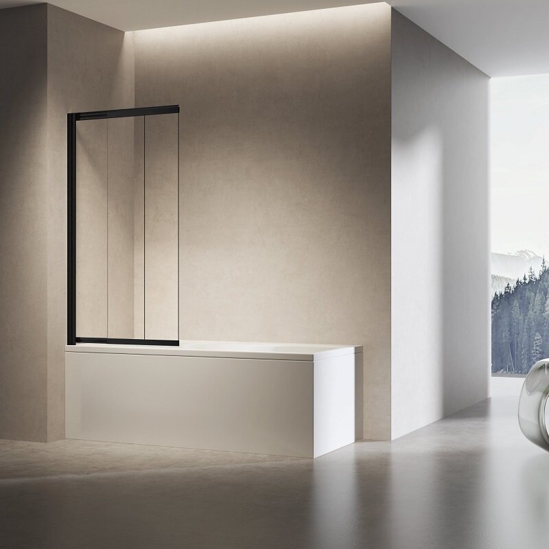 Изображение товара Шторка для ванны Vincea VSB-6E900CLB, 90 см, стекло черное