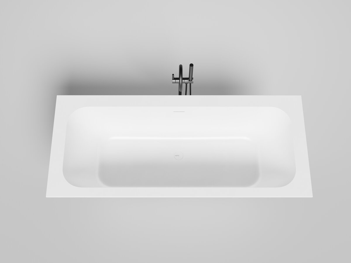 Изображение товара Ванна Salini Orlanda Axis Kit 103321MF, 190 х 80 см, из искусственного камня S-Stone, цвет белый матовый, покраска по RAL полностью