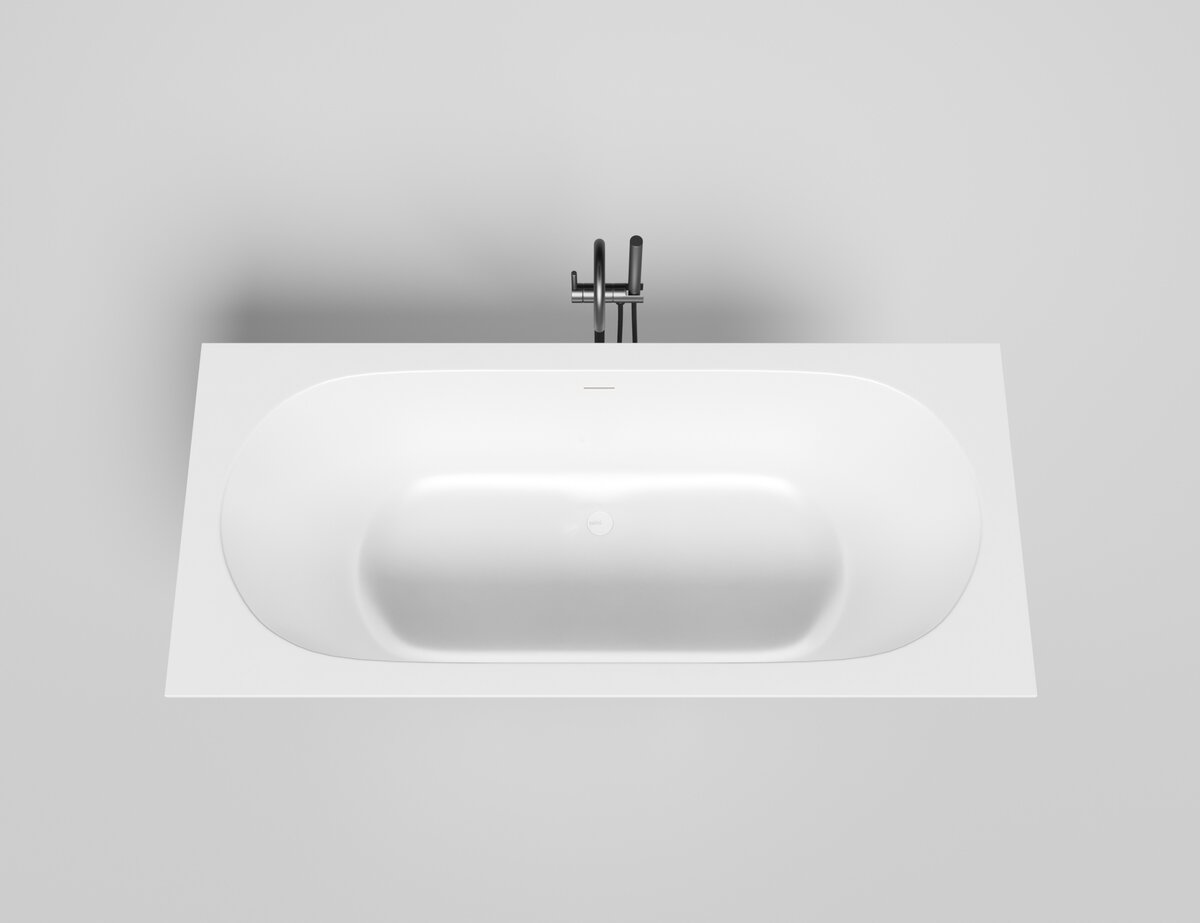 Изображение товара Ванна Salini Ornella Axis Kit 103511GF, 180 х 80 см, из искусственного камня S-Sense, цвет белый, покраска по RAL полностью