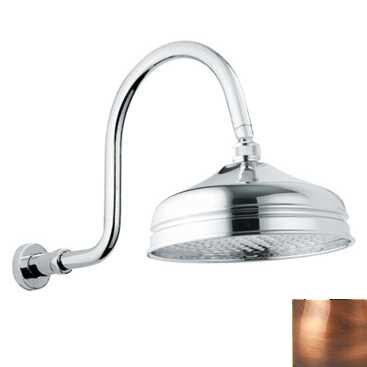 Изображение товара Верхний душ Bandini Antico 647340JJ06, 20x20 см, 1 режим струи, с держателем, медь