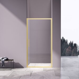 Изображение товара Душевая дверь Vincea Slim VDP-4SL900CLG, 90 см, стекло прозрачное, профиль золото брашированное