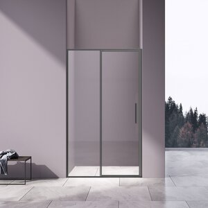 Изображение товара Душевая дверь Vincea Slim VDP-4SL120CLGM, 120 см, стекло прозрачное, профиль вороненая сталь