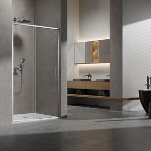 Изображение товара Душевая дверь Vincea Slim VDS-6SL110CL, 110 см, стекло прозрачное, профиль хром