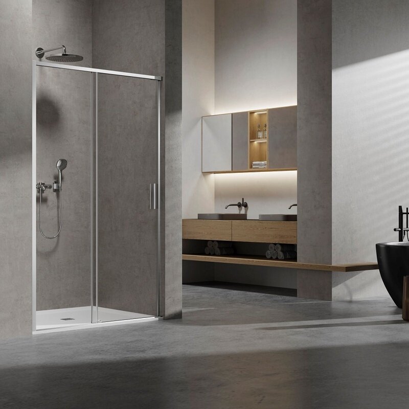 Изображение товара Душевая дверь Vincea Slim VDS-6SL140CL, 140 см, стекло прозрачное, хром